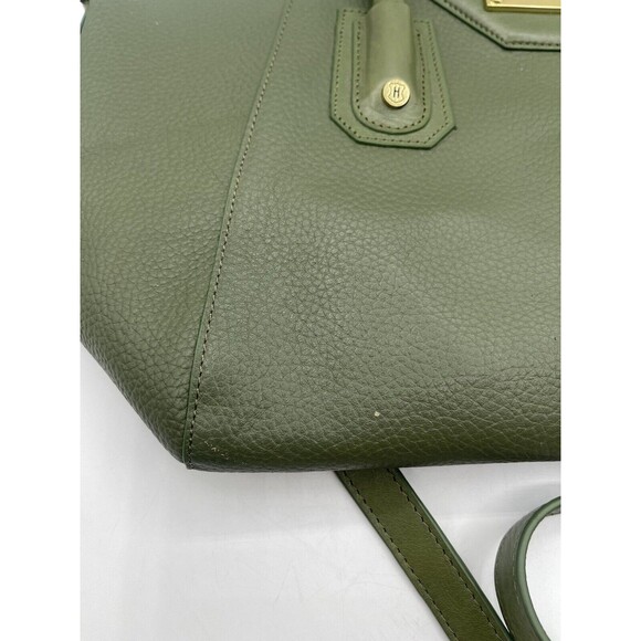 J. W. Hulme "SKYE" Glazed Pebble Grain Leather Satchel - Olive Green - Picture 4 of 16